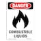Signmission Safety Sign, OSHA Danger, 10" Height, Combustible Liquids, Portrait OS-DS-D-710-V-1072 - alternate 1